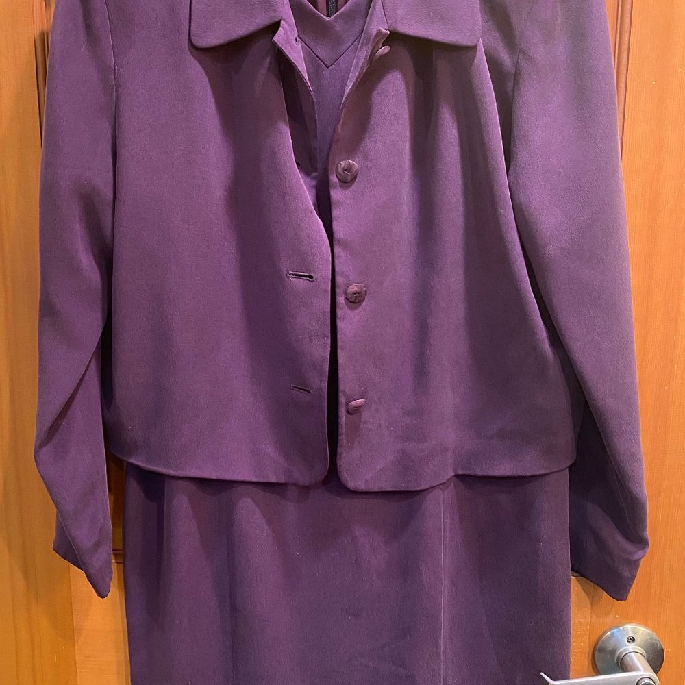 Plum Dress & Jacket Silk Size 12